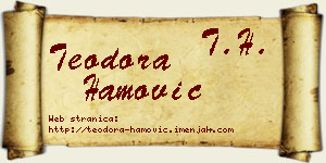 Teodora Hamović vizit kartica